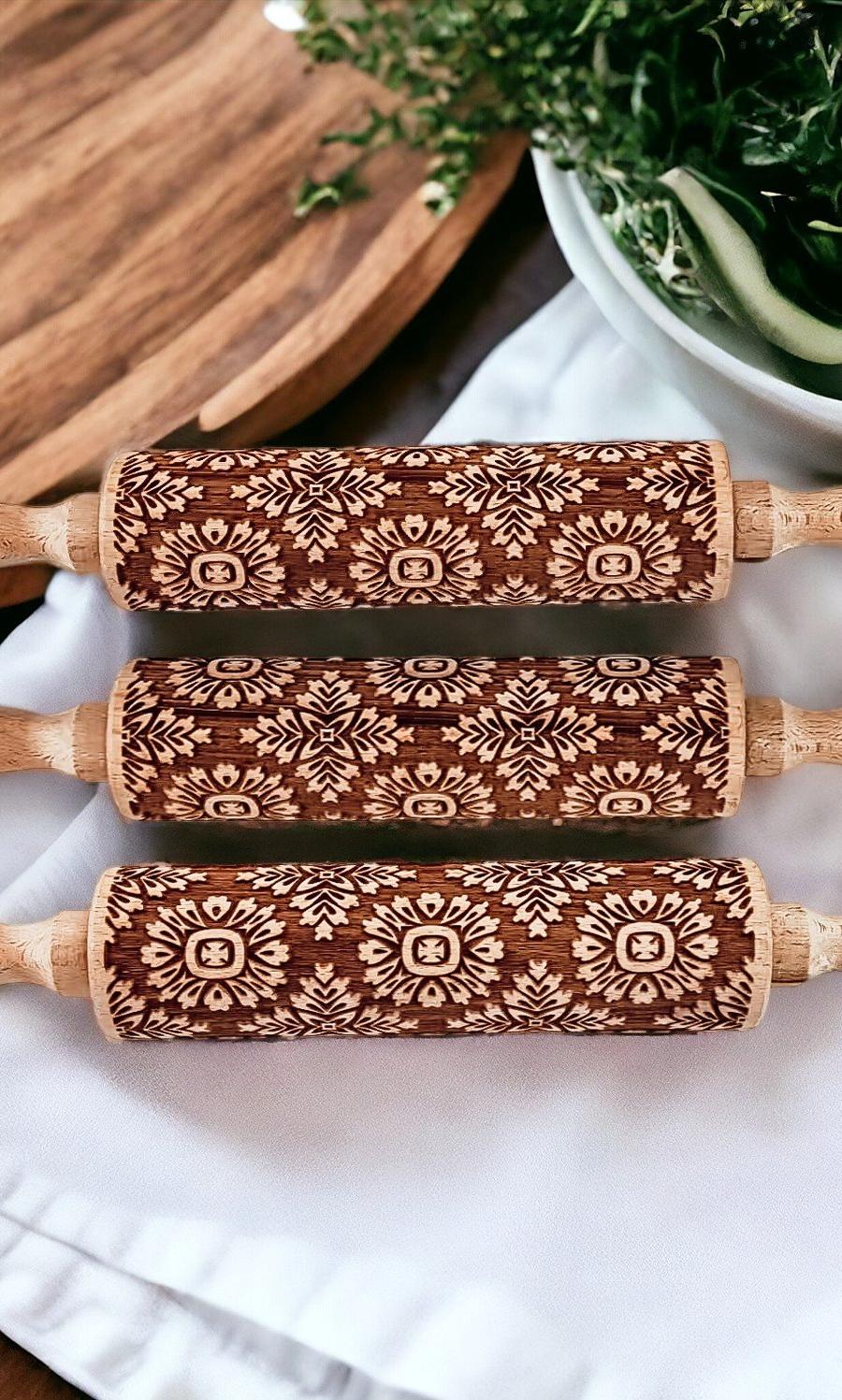 Sunflower Rolling Pin Dark Style