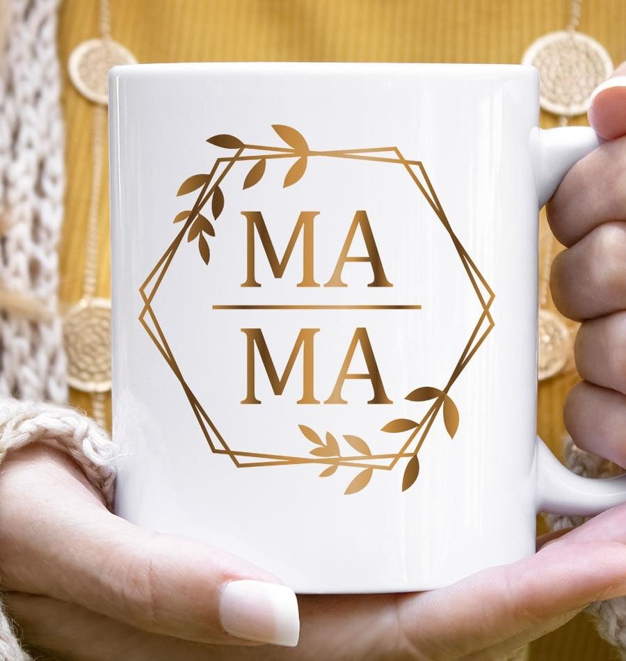 Mama Gold Flower Coffee Mug