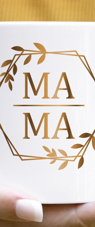 Mama Gold Flower Coffee Mug