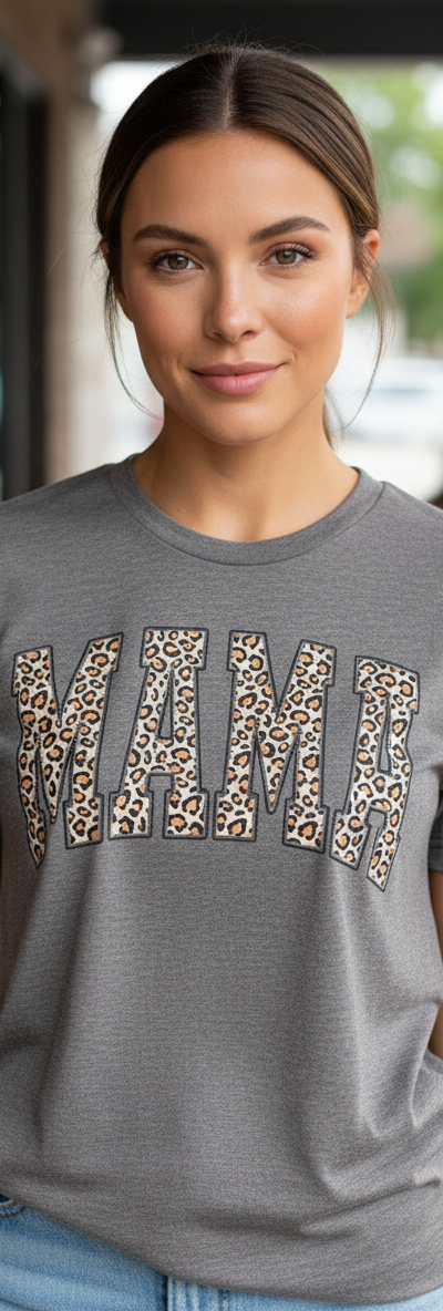 Brown Leopard Mama Tee