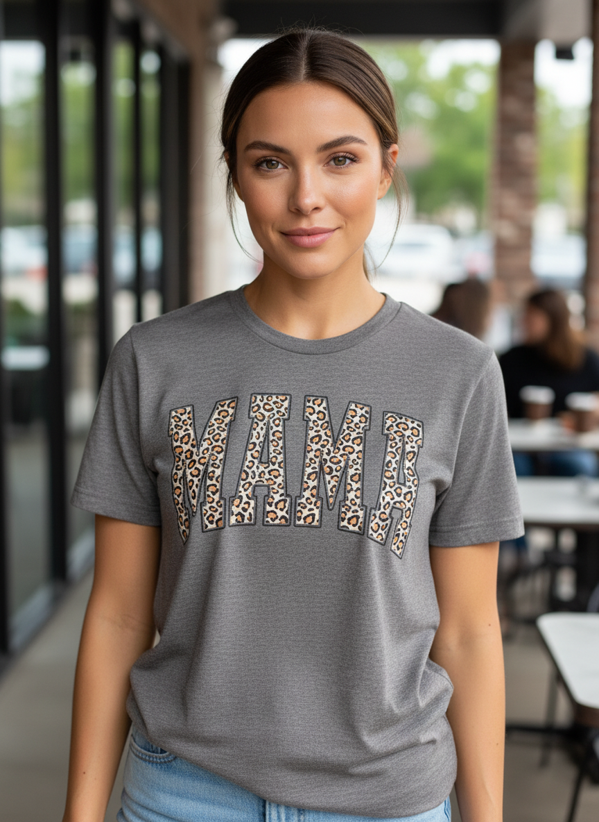 Brown Leopard Mama Tee