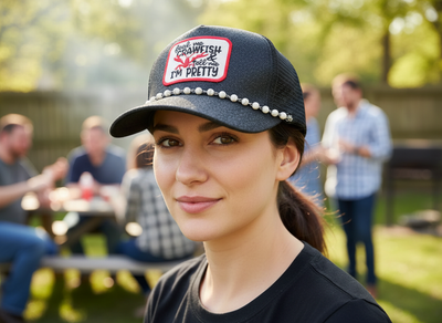 Feed Me Crawfish Trucker Hat - Black Glitter
