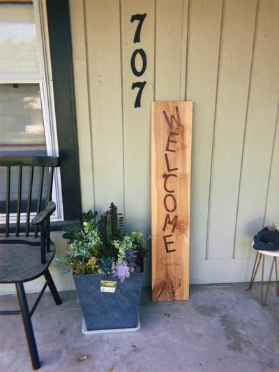 Custom Wood Burned Welcome Sign