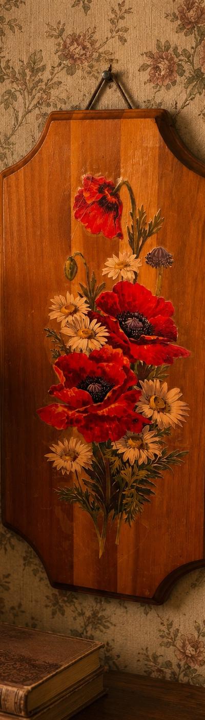1970s Decoupage Flower Art