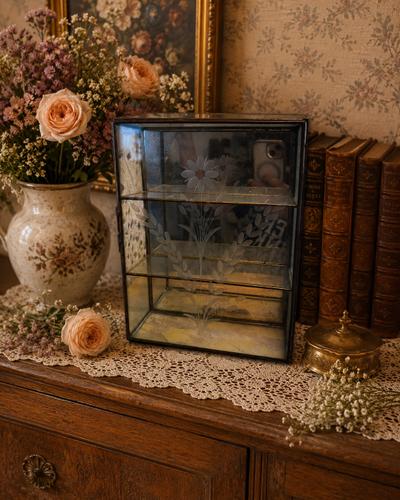 1980s Glass Curio Cabinet