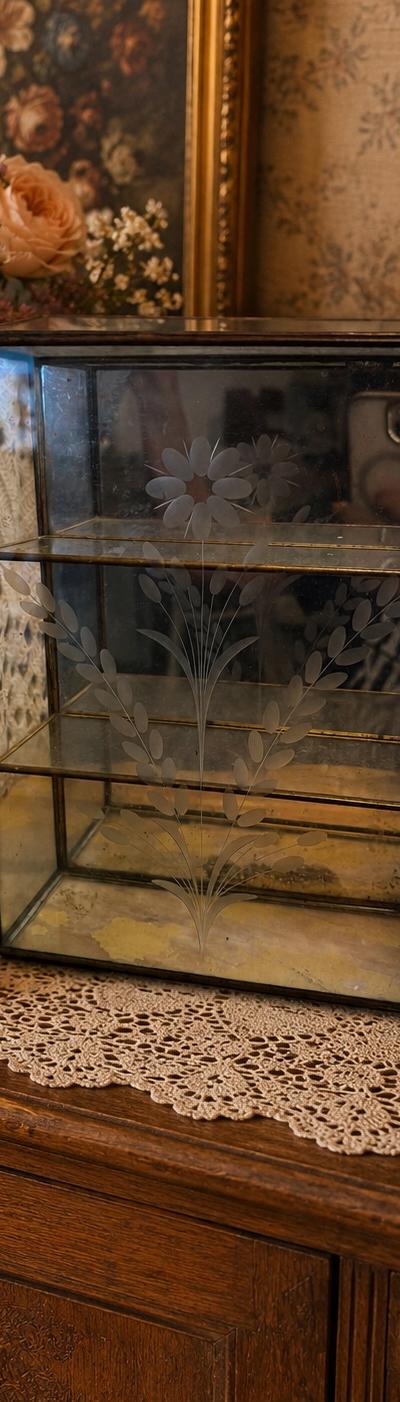 1980s Glass Curio Cabinet