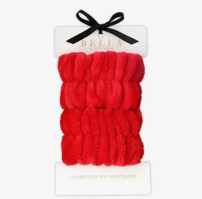 Plush Spa Wrist Bands -Red | One Size Fits Most 
