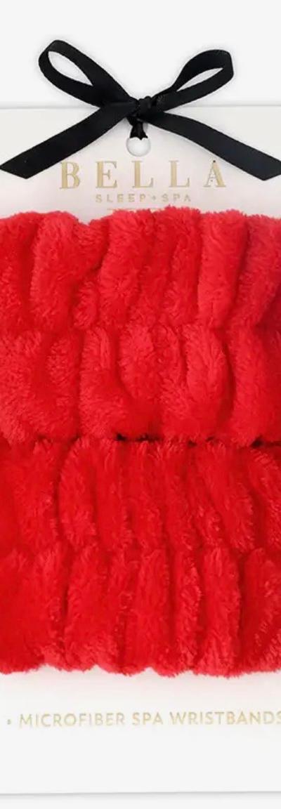 Plush Spa Wrist Bands -Red | One Size Fits Most