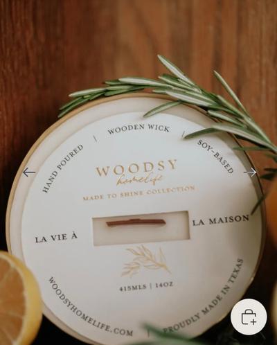 Hand Poured | Wooden Wick | Soy-Based | Solid Brass Bowl Candle | 14 OZ. | “La Vie A La Maison”