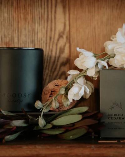 Hand Poured | Wooden Wick | Soy-Based | Gold Lid Boutique Box Candle | 12 OZ. | “Neroli & Cedarwood”