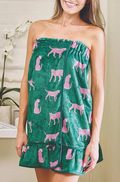 Spa Wrap “Green + Cheetahs” 