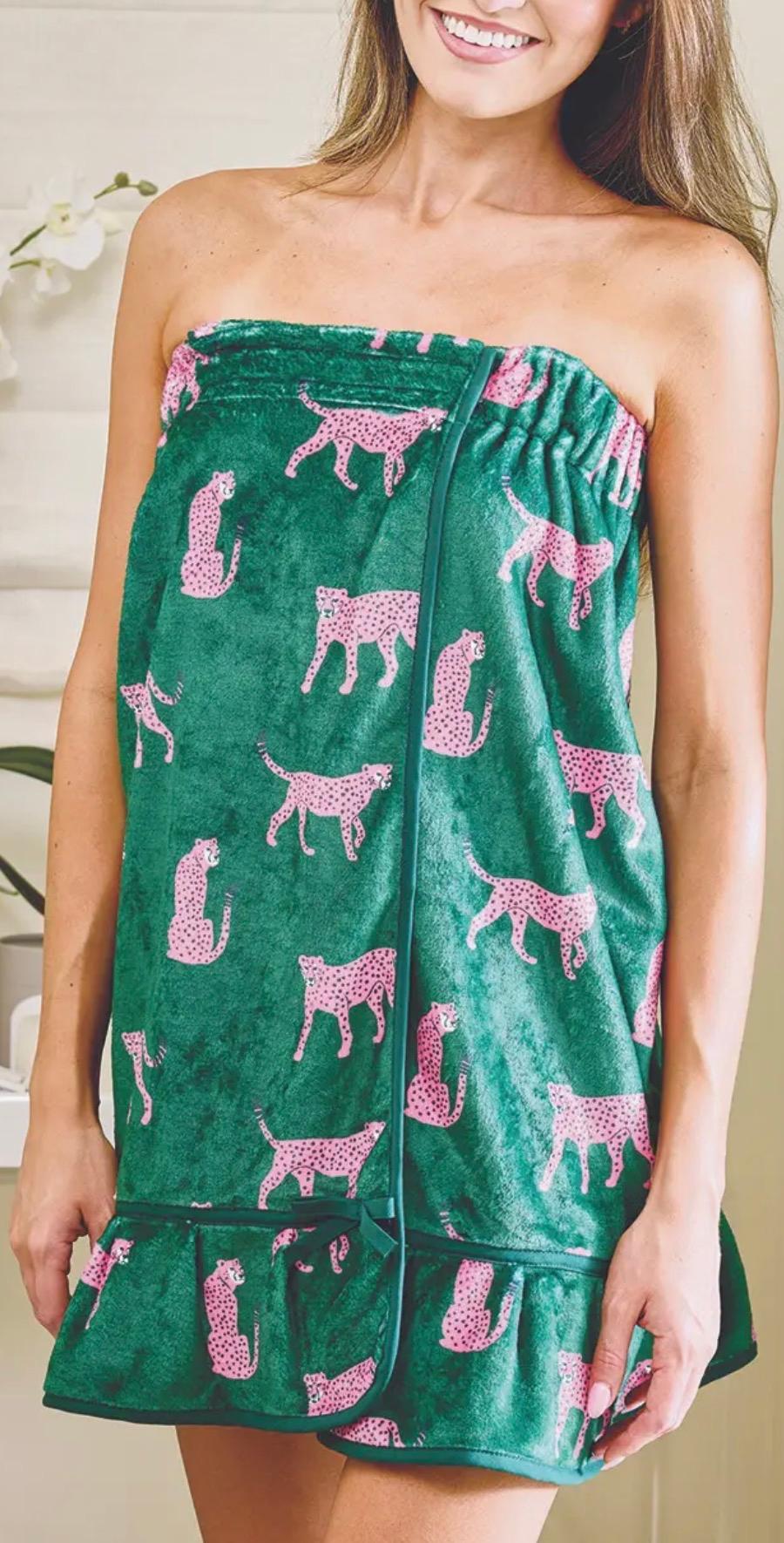 Spa Wrap “Green + Cheetahs” 
