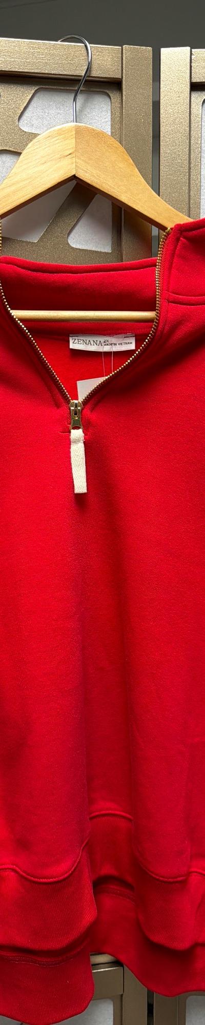 Red quarter zip 