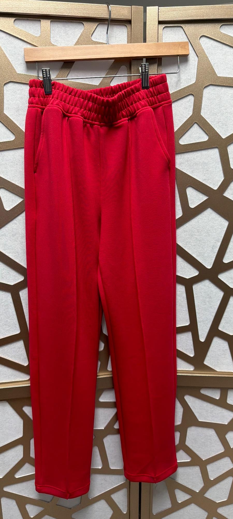 Red sweatpants 