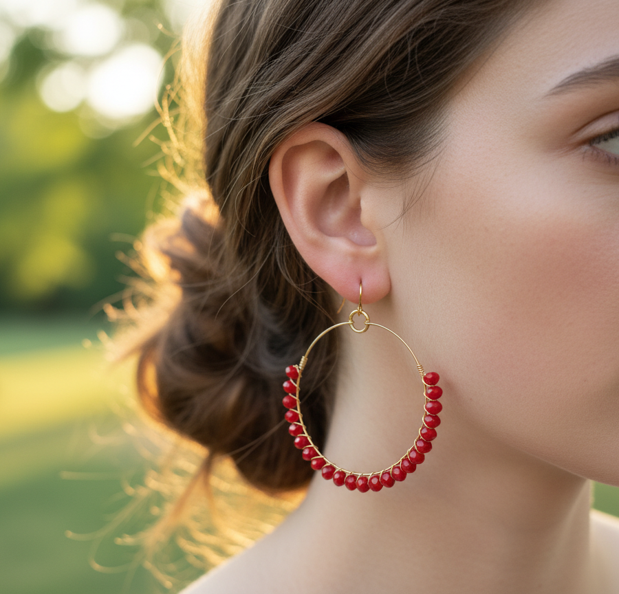 Hoop Bead Earrings