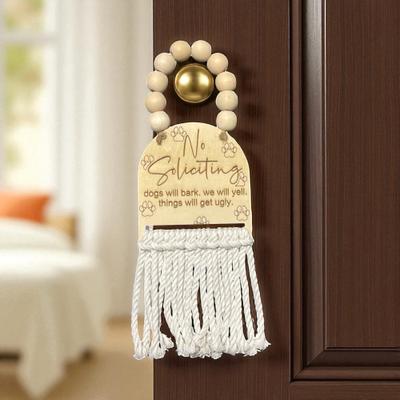 No Soliciting Beaded Door Hanger