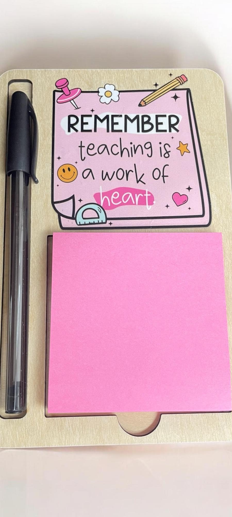 Teacher Post it Note Holder and Pen