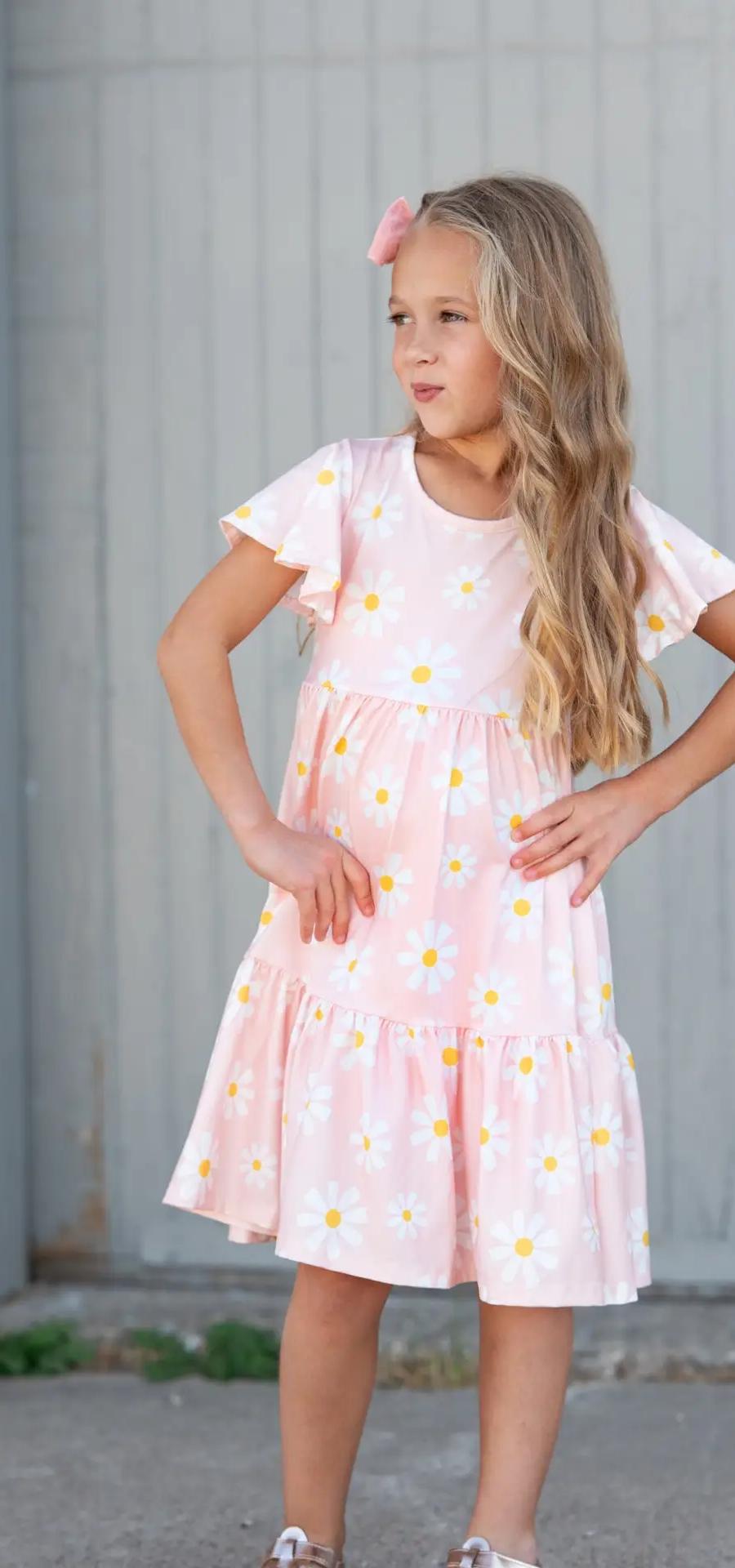 Daisy Flutter Sleeve Twirl Dress