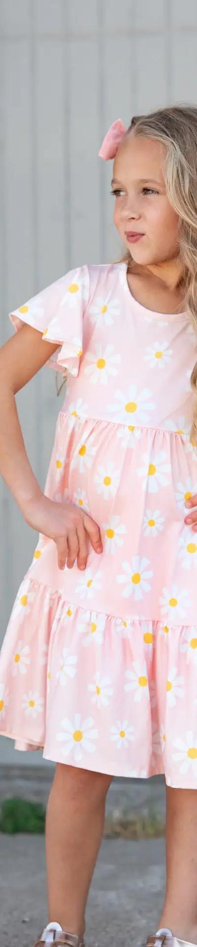Daisy Flutter Sleeve Twirl Dress