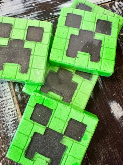Hand painted Minecraft bath bomb