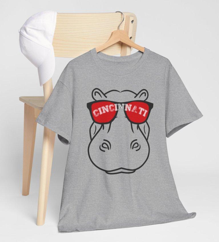 Graphic Tee - Cincy Hippo Red Glasses