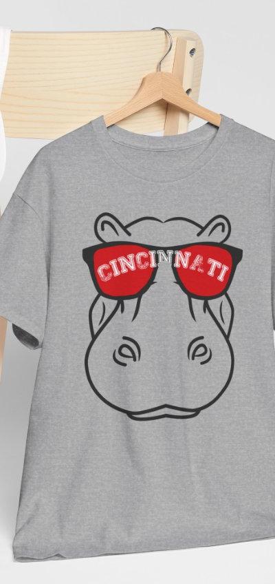 Graphic Tee - Cincy Hippo Red Glasses
