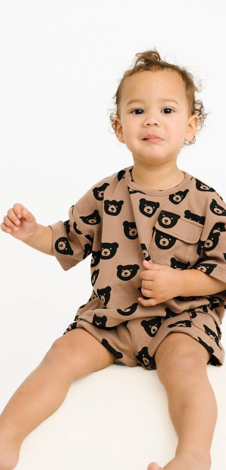 Boys Brown Bear Cargo Slouchy Sets