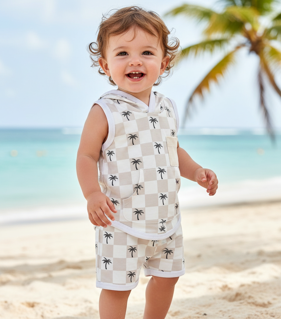 Boys Theo Checkered Hoodie Set