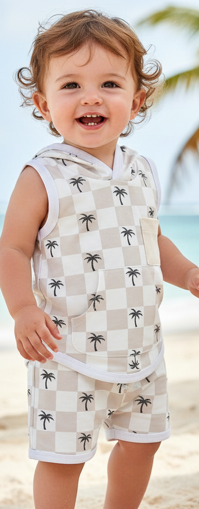 Boys Theo Checkered Hoodie Set