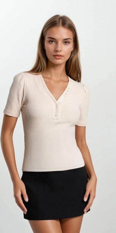 Harper Button Detail Top
