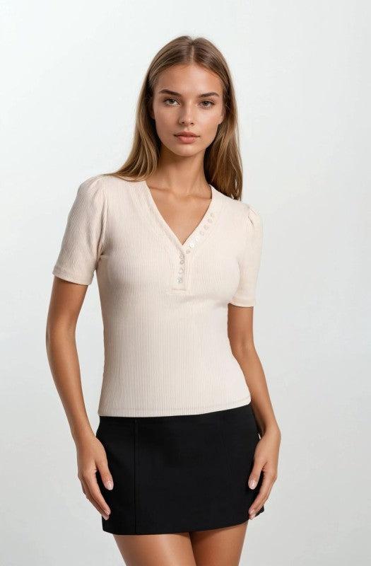 Harper Button Detail Top