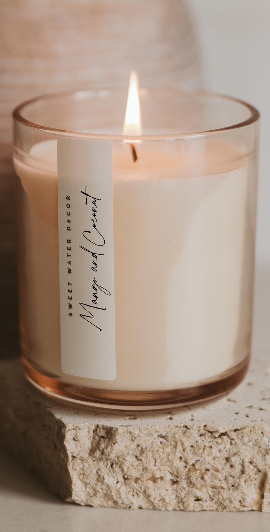 Mango and Coconut 12 oz Candle - Home Decor and Gifts