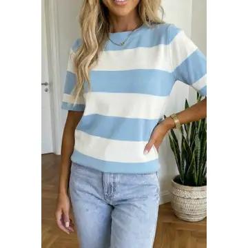 Striped Colorblock Knitted Shirt