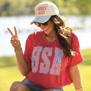 USA Stripes & Bows Tee