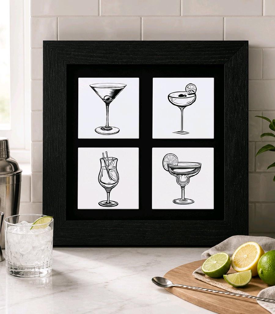 MAGNETIC COASTER WALL ART -- COCKTAILS