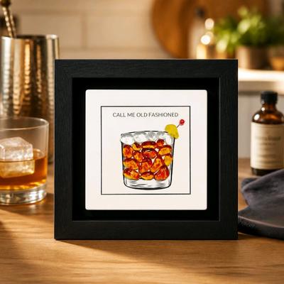 HOME DECOR -- GLASS ART -- OLD FASHIONED