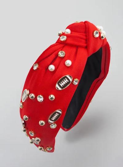 Football Headband Rhinestone Knotted Headband