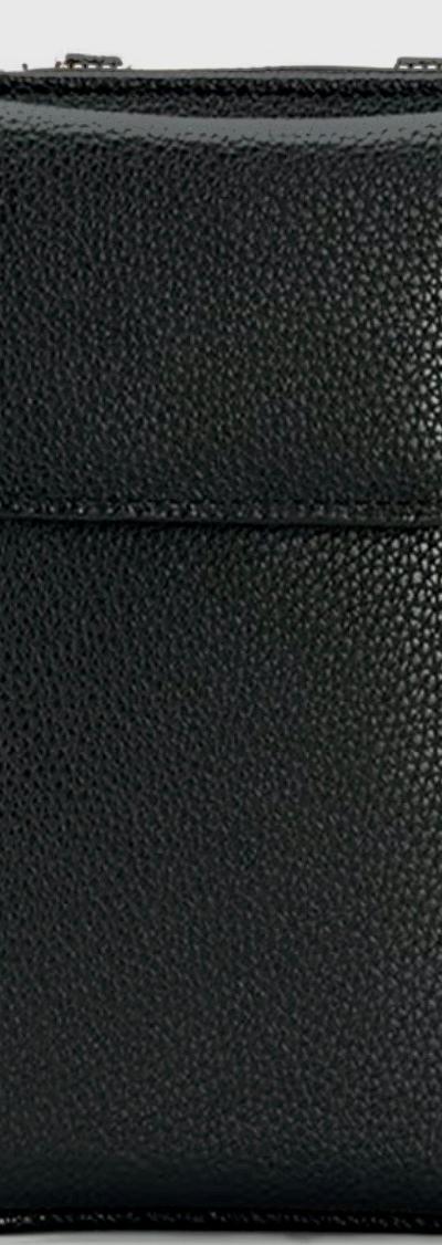 Black Cellphone Bag with embroidery Strap