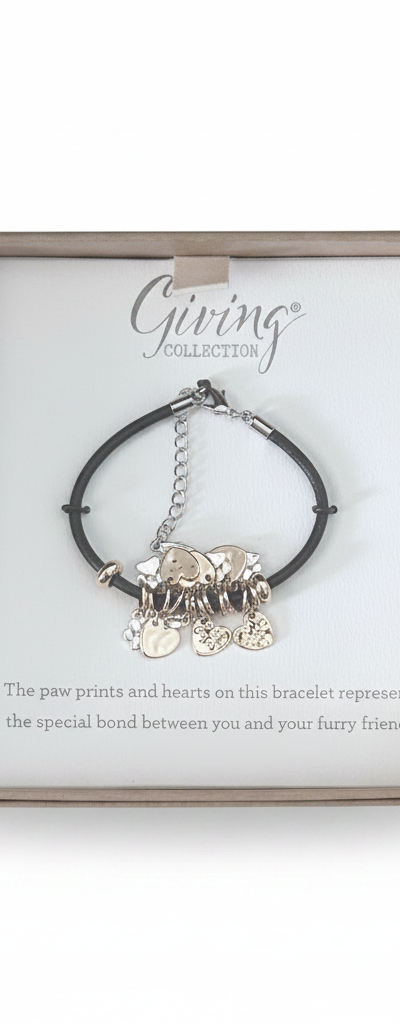 Charm Bracelet - Paw Print and Heart