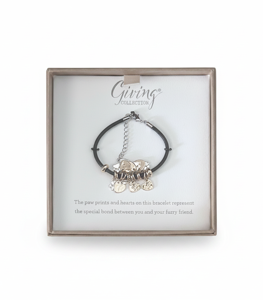 Charm Bracelet - Paw Print and Heart