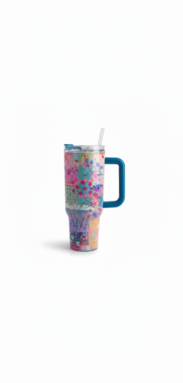 Stainless Steel Tumbler -  Watercolor Patchwork