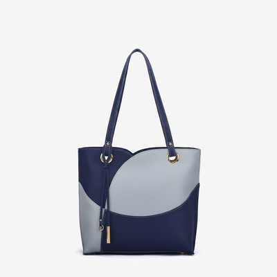 Itzel Color Block Tote - Navy