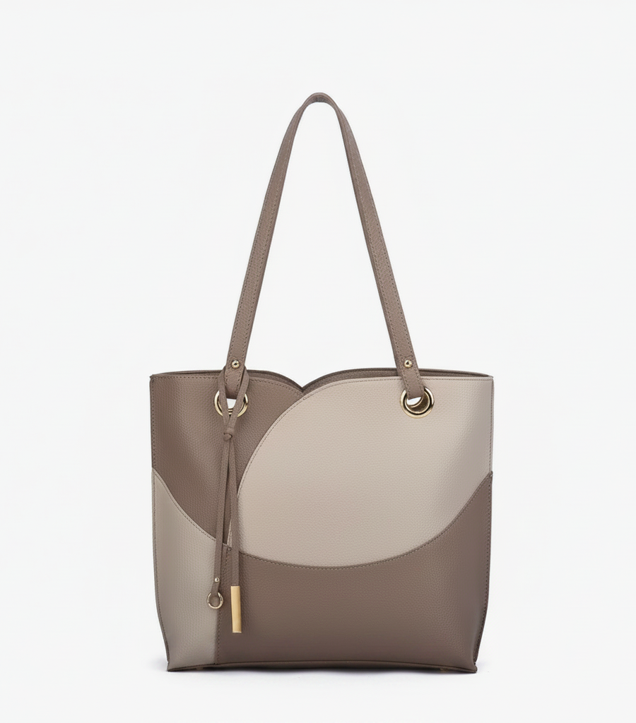 Itzel Block Tote - Taupe