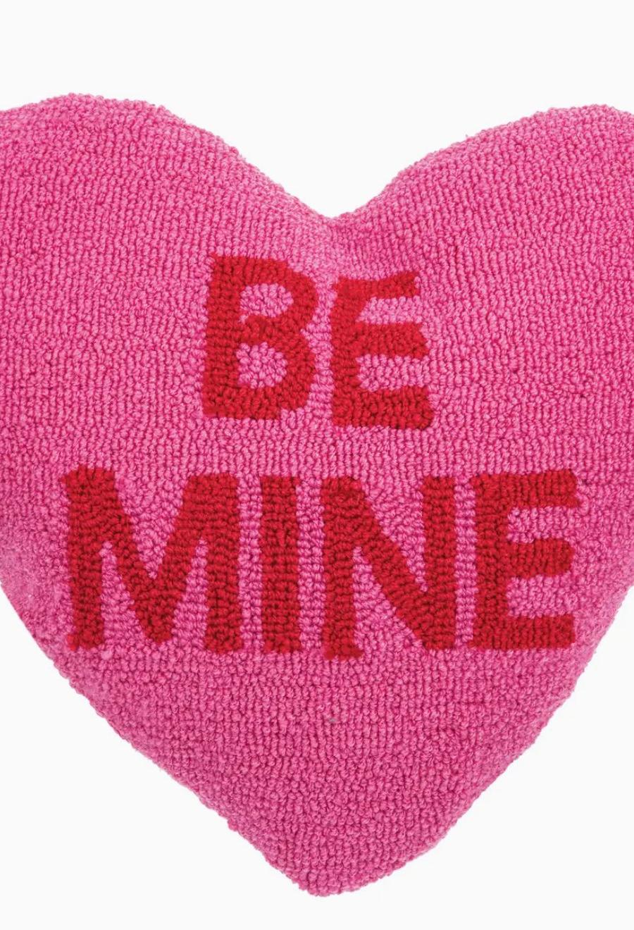 Valentine's Day Be Mine Heart Shaped Throw Pillow