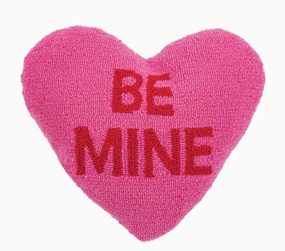 Valentine's Day Be Mine Heart Shaped Throw Pillow