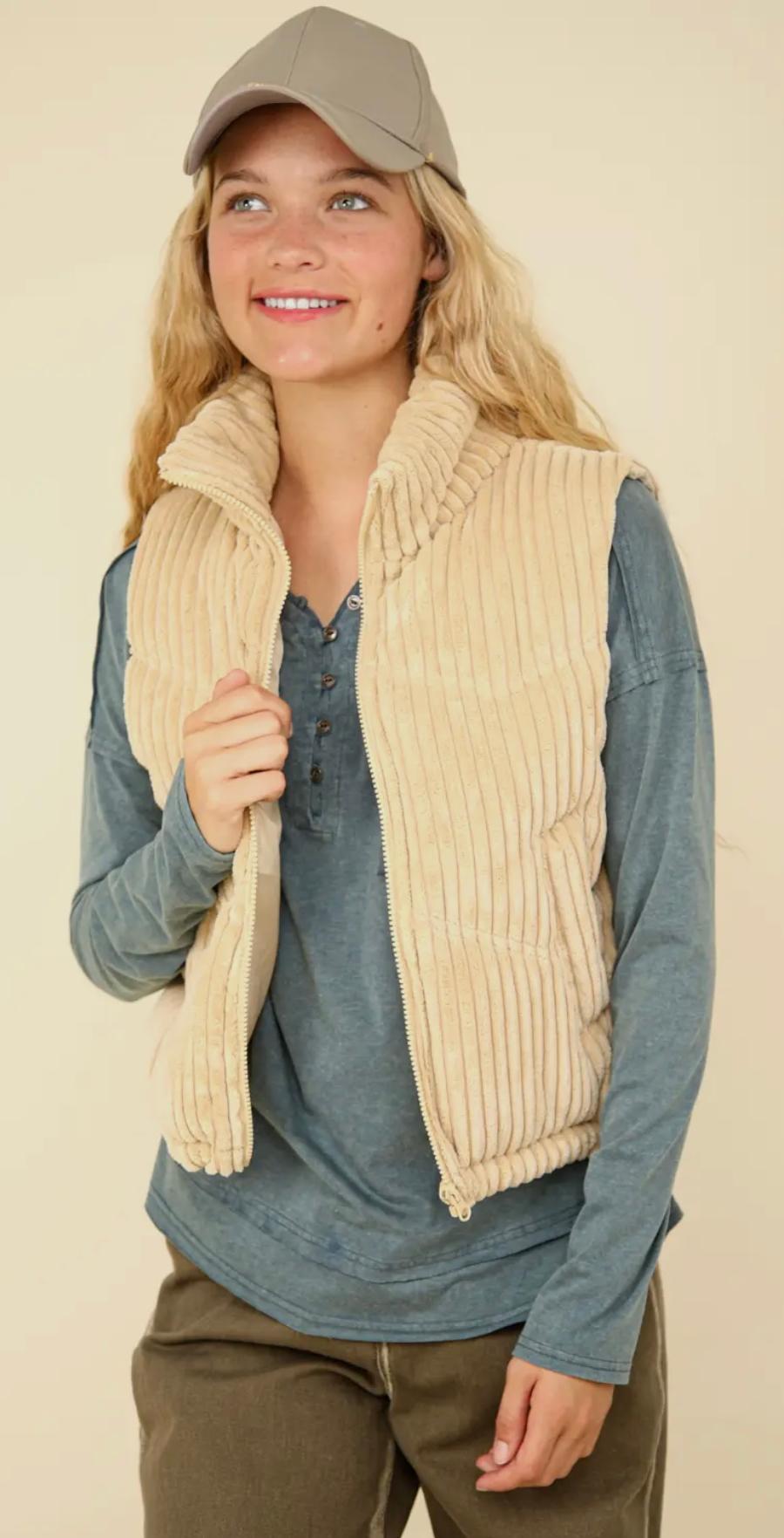 Corduroy Puffer Jacket