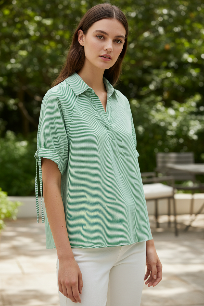 Alexandra Collared Half Sleeve Blouse