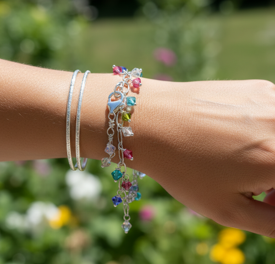 A Charming Crystal Rainbow Bracelet