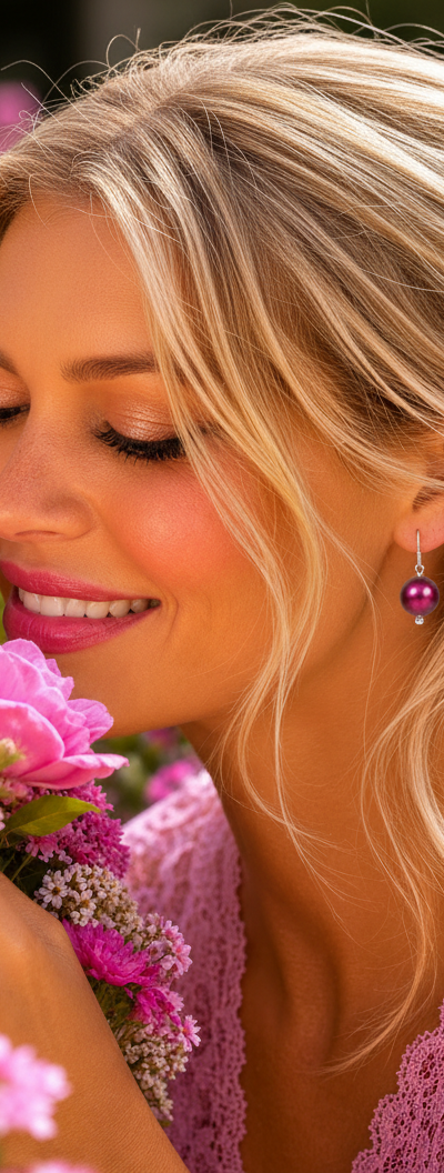 Wine Me Pearl Earrings