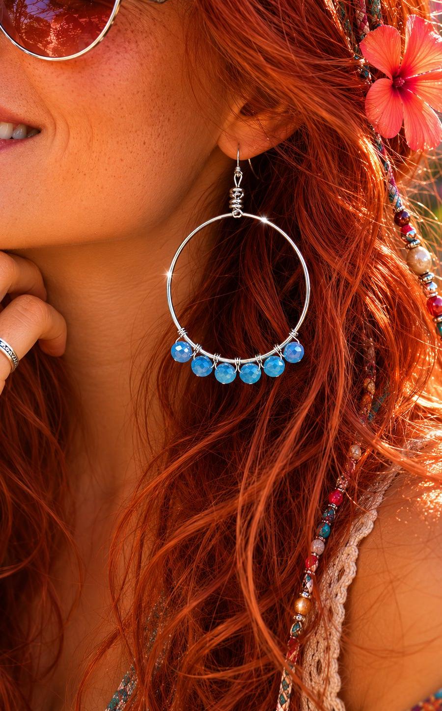Apatite Hippie Hoops Earrings